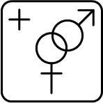 the symbol for hederosexual sexuality and a plus icon